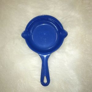 Miniature Pressed Steel Enamelwear Toy Double Spout skillet, stamped JAPAN